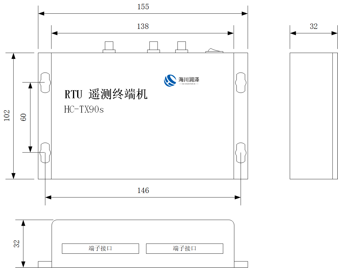 外观尺寸 - RTU&MCU使用手册